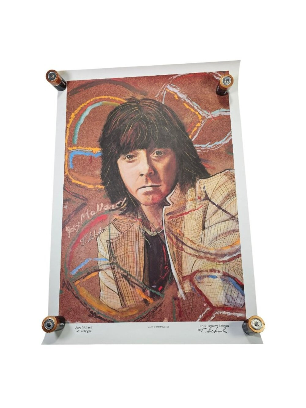 Joey Molland of Badfinger Portrait By Timothy Schools Oil Painting Print 20x26"